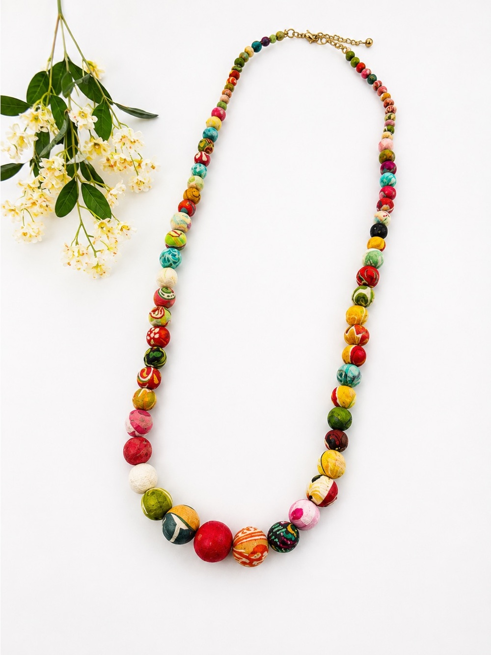 Kantha Graduated Bead Kali Necklace - Picture 2 of 3